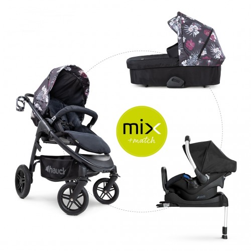 Cărucior 4in1 Saturn R Duoset incl. Scaun Auto Comfort fix si Baza Isofix  - Wild Blooms Black 