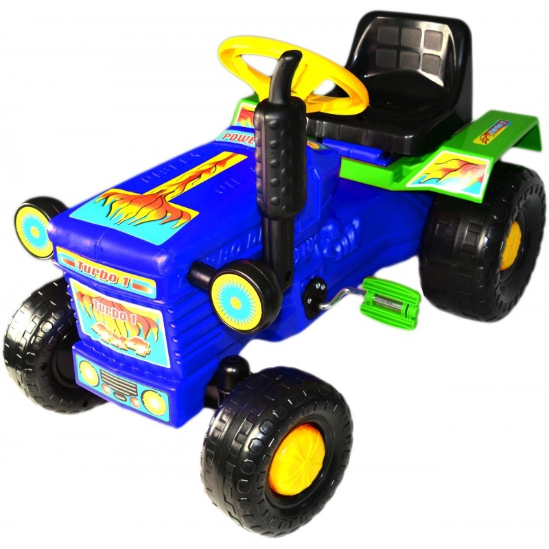 Tractor cu pedale si remorca Turbo blue image 1