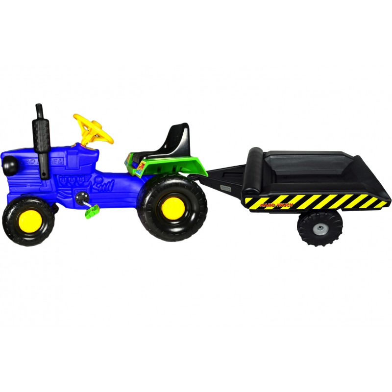 Tractor cu pedale si remorca Turbo blue image 2
