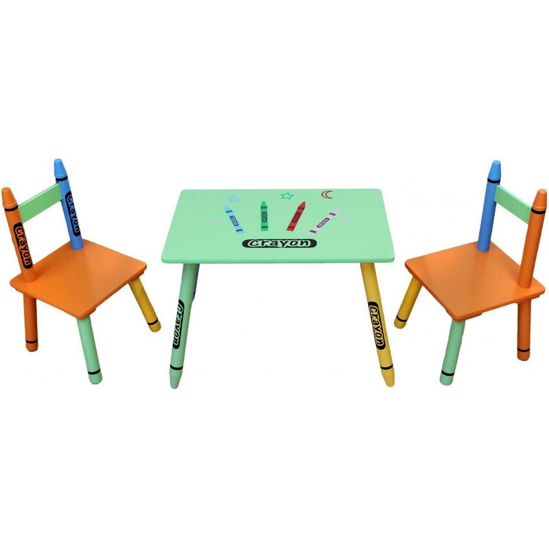Set masuta si 2 scaunele Green Crayon image 2