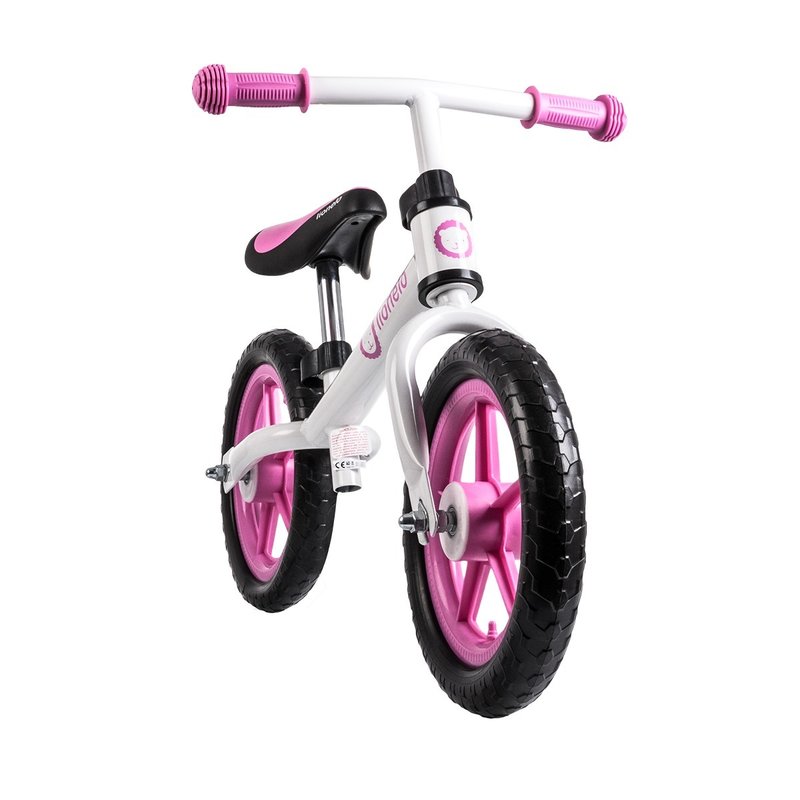 Lionelo - Bicicleta fara pedale Fin Plus White/ Pink