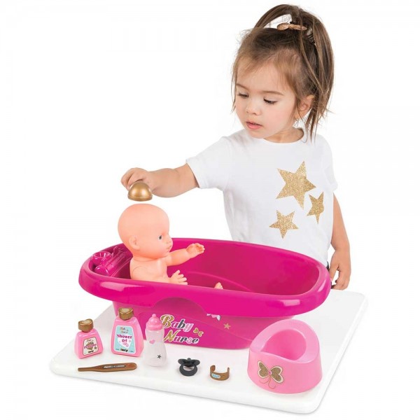 Set de baie pentru papusi Smoby Baby Nurse cu 9 accesorii image 1