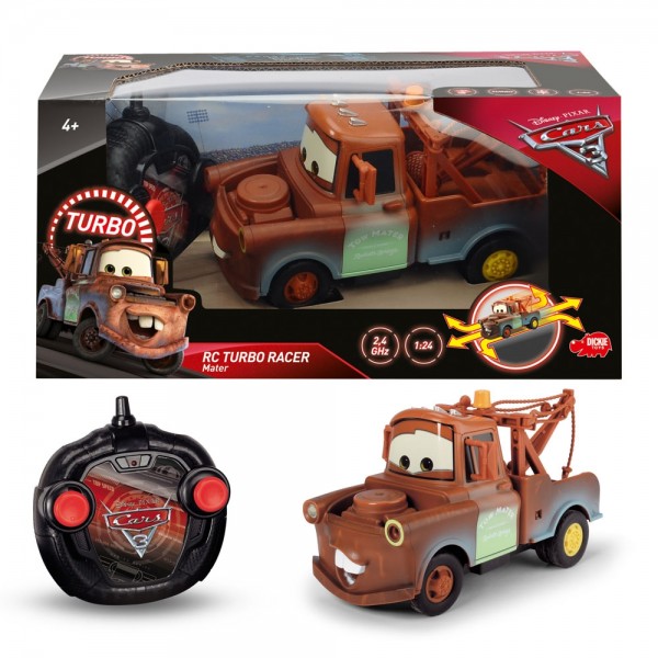 Masina Dickie Toys Cars 3 Turbo Racer Mater cu telecomanda image 2