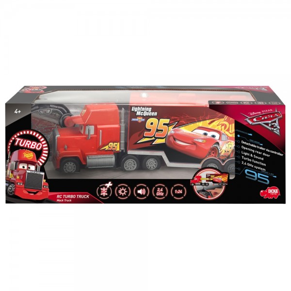 Camion Dickie Toys Cars 3 Turbo Truck Mack cu telecomanda image 4