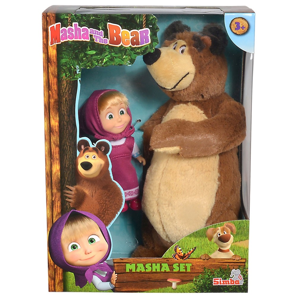 Set Simba Masha and The Bear papusa Masha 12 cm si ursulet de plus 25 cm image 2