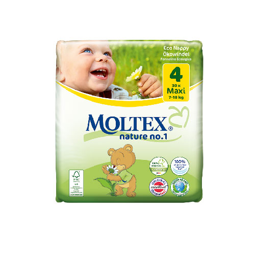 Scutece Moltex Nr. 4 Maxi, pentru 7-18 kg, 30 bucati