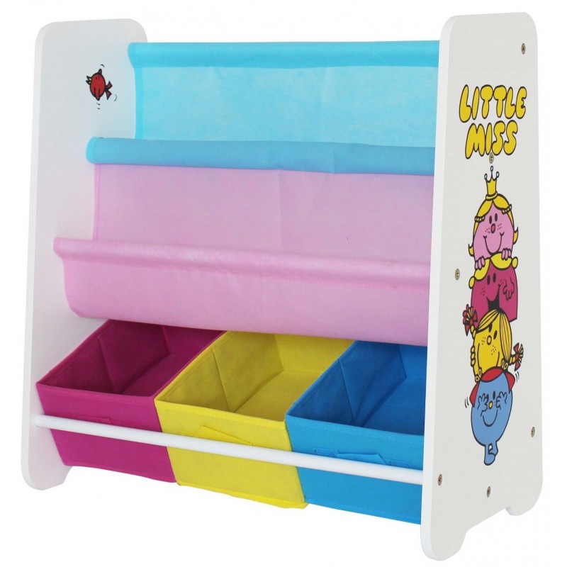 Organizator carti si jucarii cu cadru din lemn Little Miss