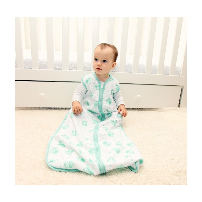 Sac de dormit pentru vara din muselina Mint Owl 3-6 ani 0.5 Tog image 1