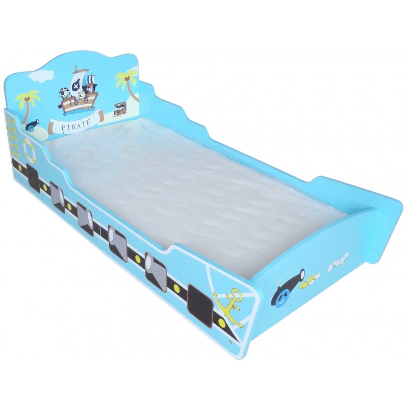 Pat cu cadru din lemn Blue Pirate Boat
