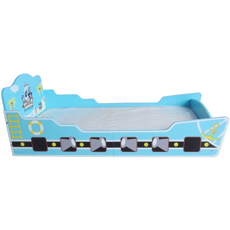 Pat cu cadru din lemn Blue Pirate Boat image 1