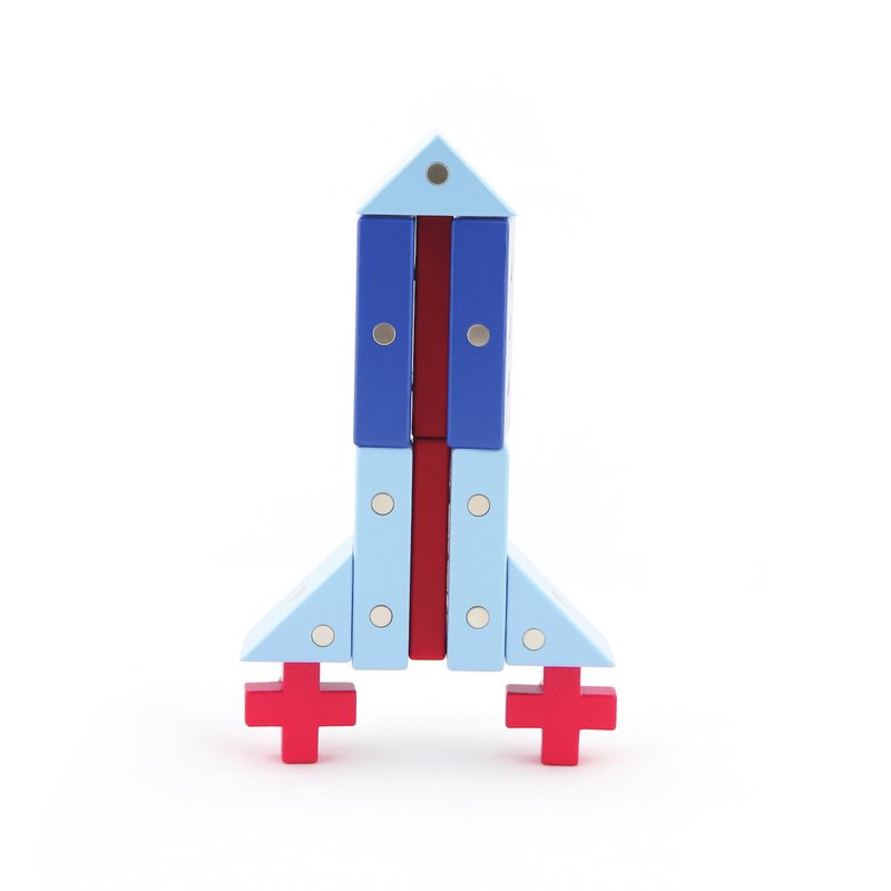 Genii Creation - Joc magnetic educativ din lemn Vehicule aeriene 44 piese image 1