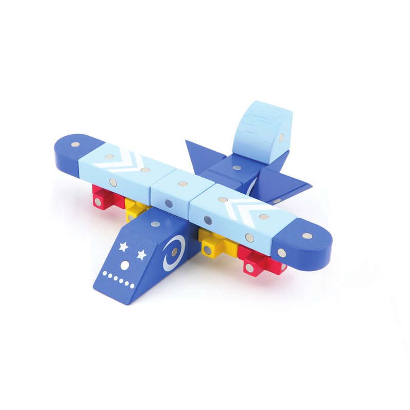 Genii Creation - Joc magnetic educativ din lemn Vehicule aeriene 44 piese image 2