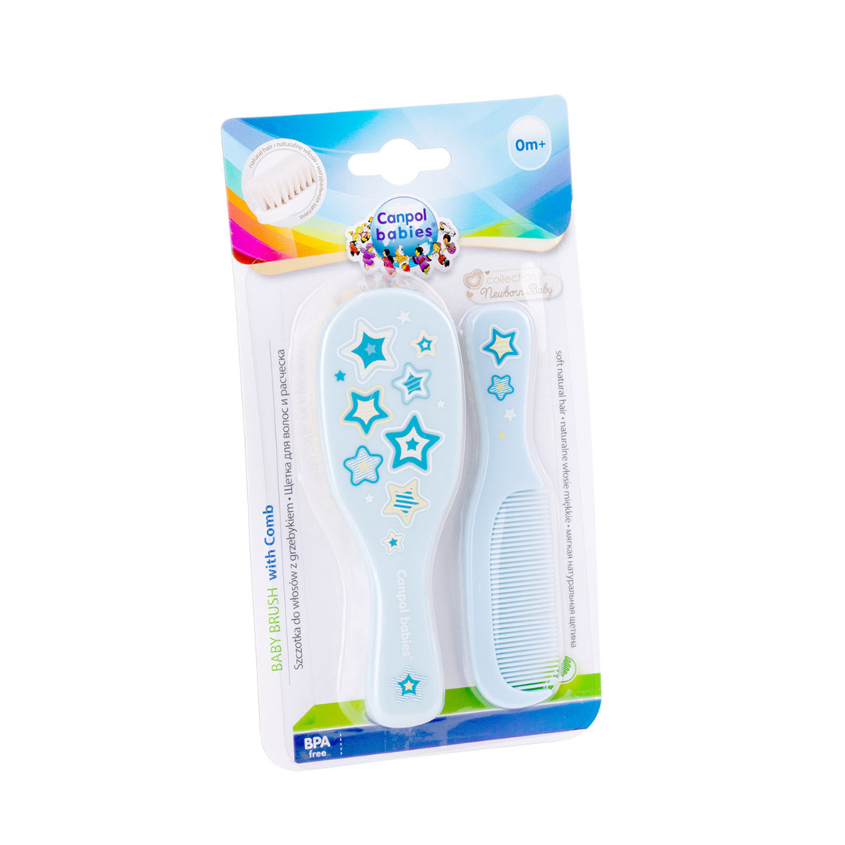 Set perie par natural 7/406 – albastru image 4