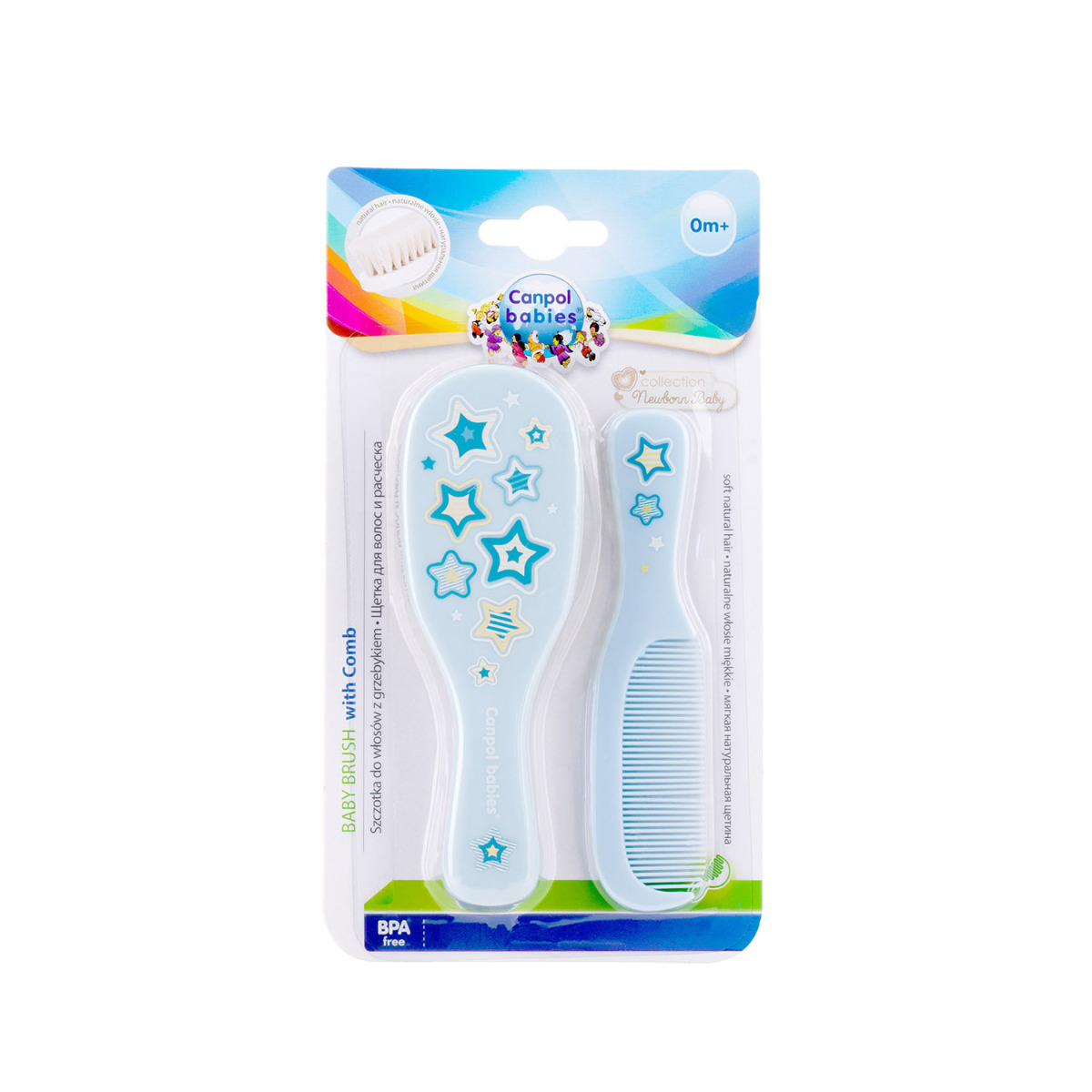 Set perie par natural 7/406 – albastru image 5