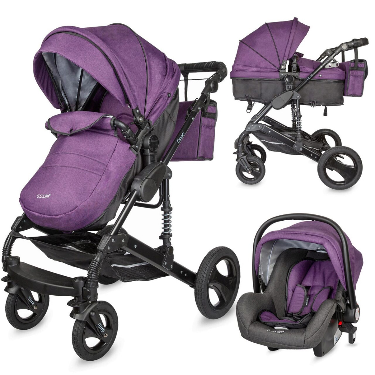 Carucior transformabil 3 in 1 Coccolle Oppa Violet