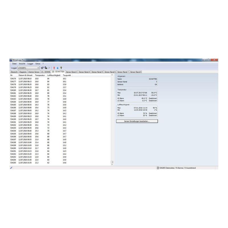 Termo-higrometru profesional cu functie de inregistrare a datelor tip Data Logger, KLIMALOGG PRO TFA 30.3039.IT image 4