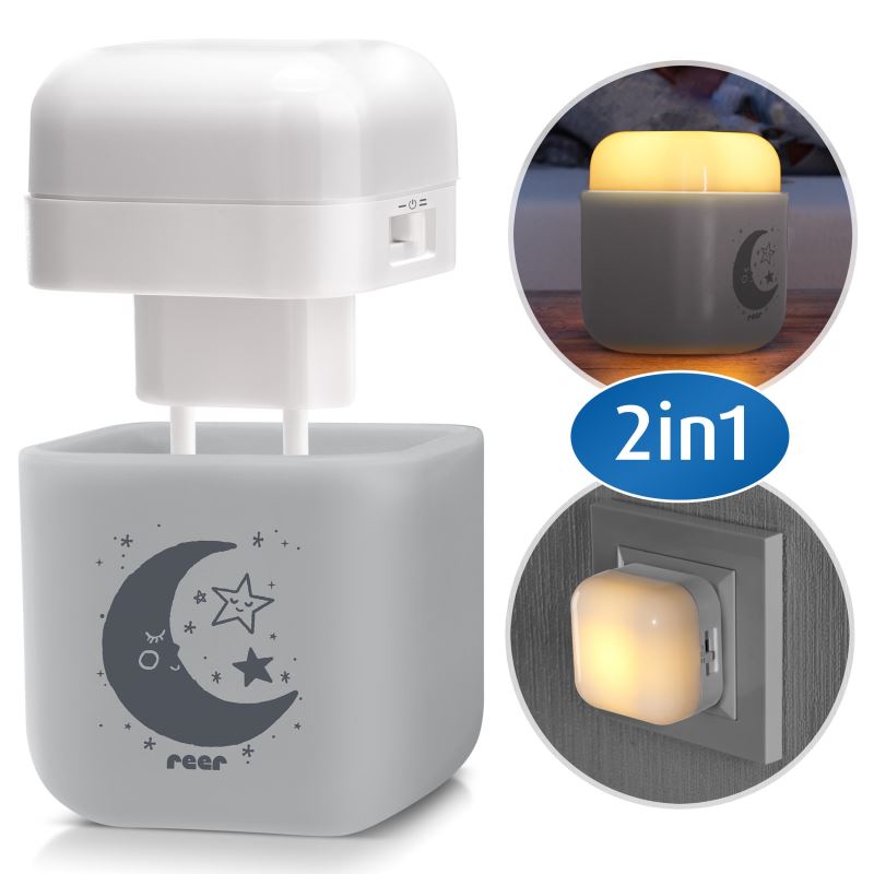 Lampa de veghe 2 in 1 cu LED-uri gri REER 52141 image 5