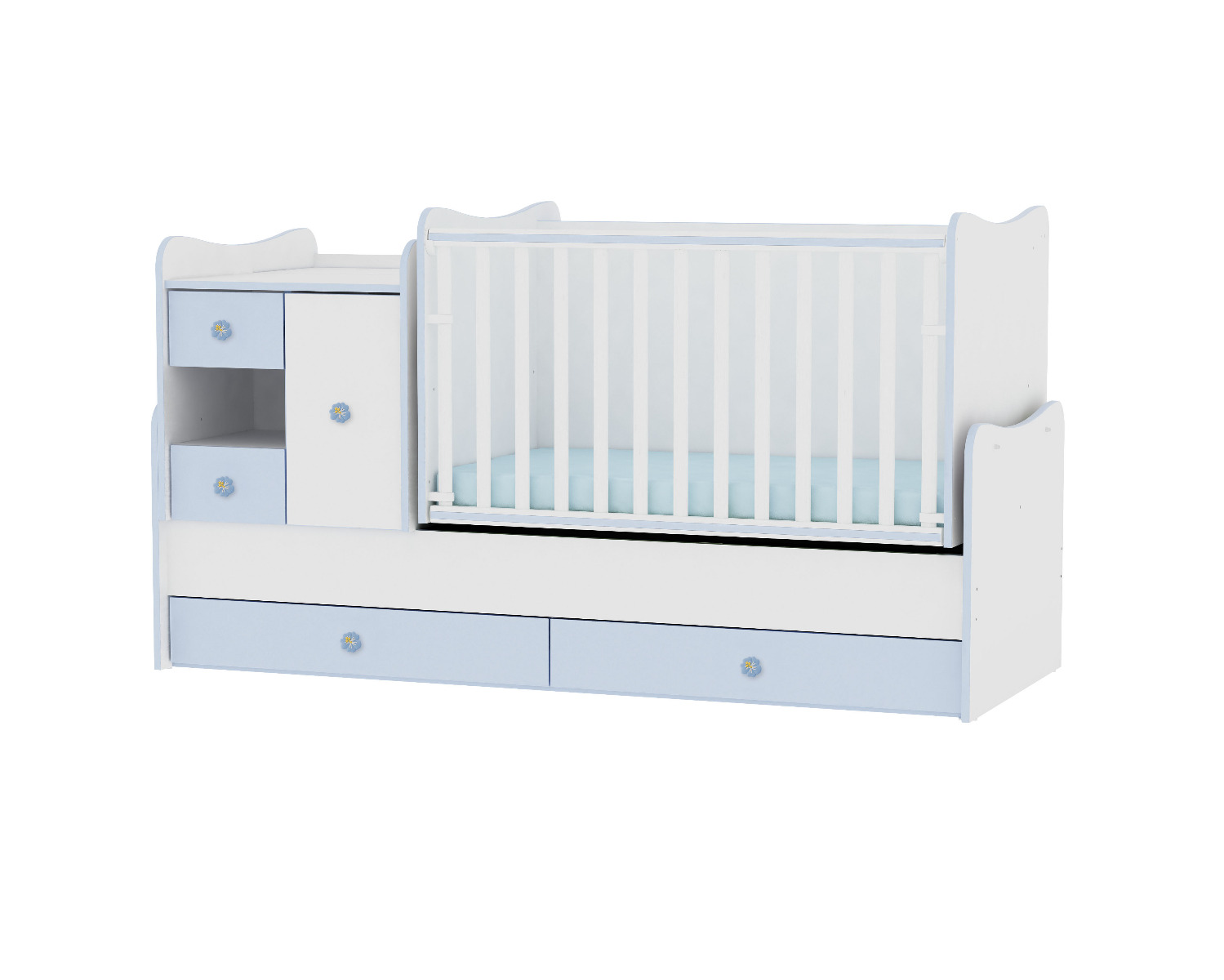 Mobilier, Mini Max, transformabil 0-7 Ani, White Blue