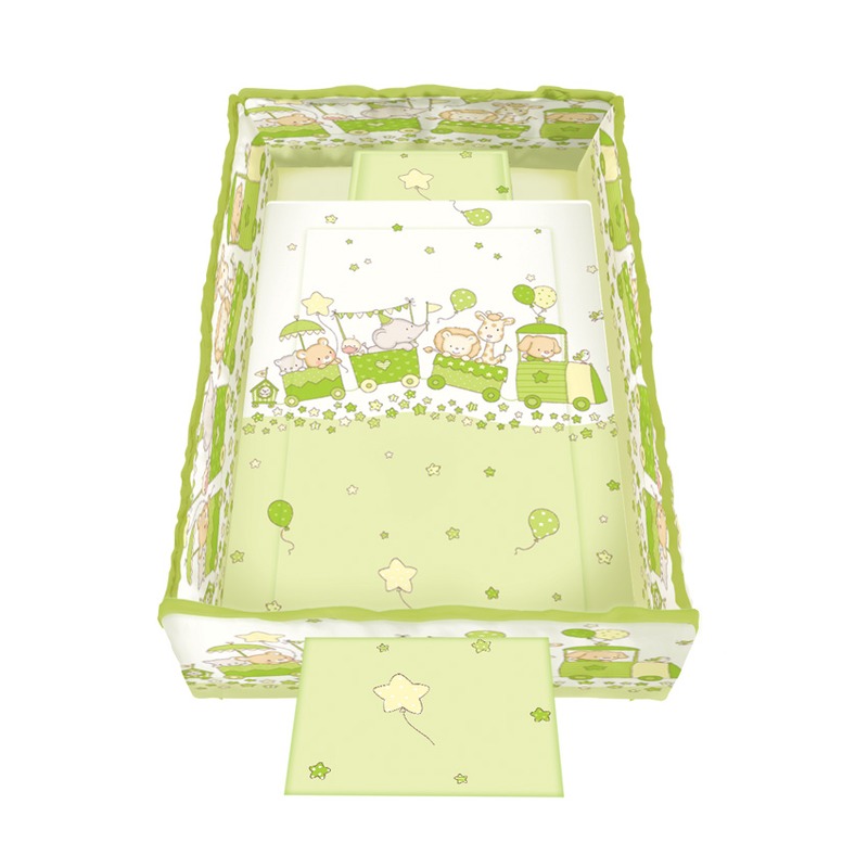 Lenjerie de pat 8 piese Trend Happy Train Green