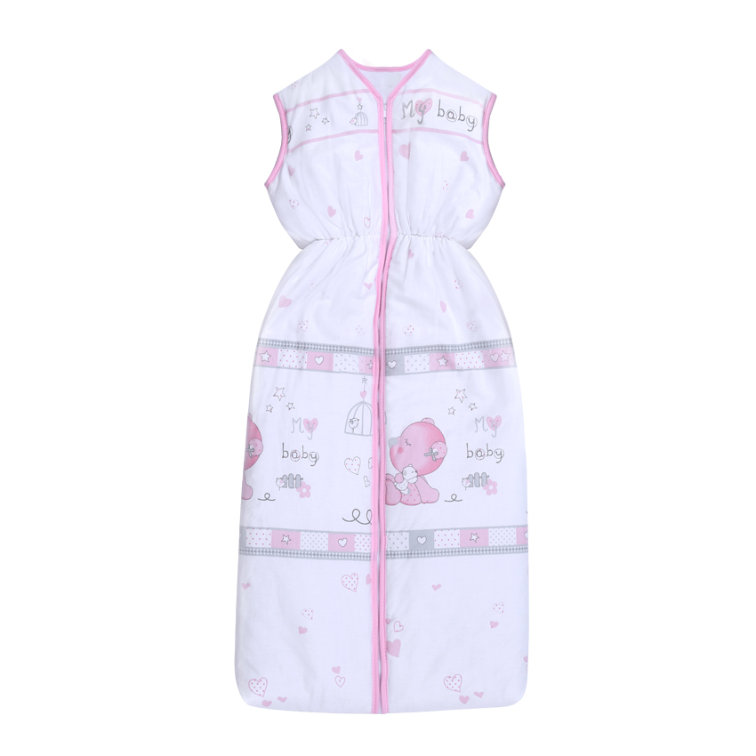 Sac de dormit de iarna, 115 cm, bumbac ranforce, My Baby Pink