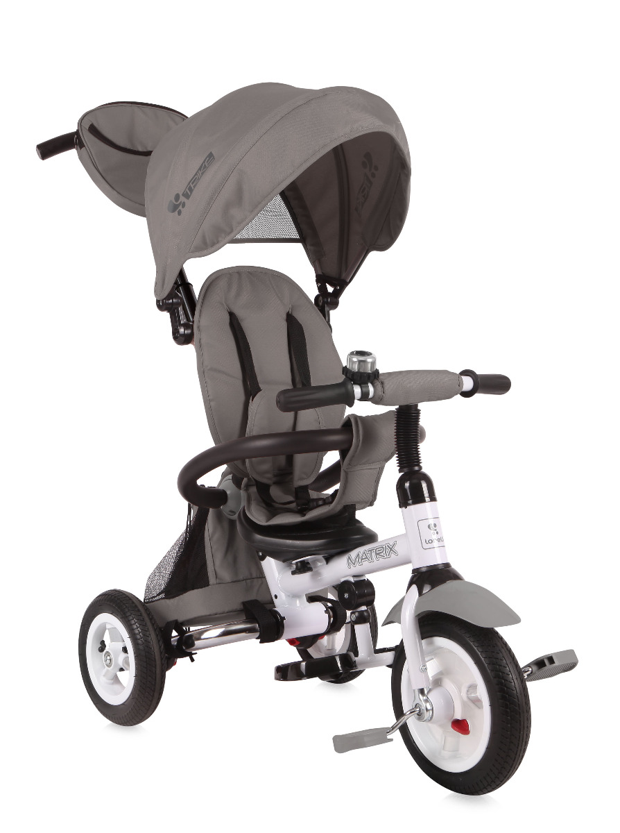 Tricicleta multifunctionala 3in1, Matrix Air, roti mari cu camera, Grey