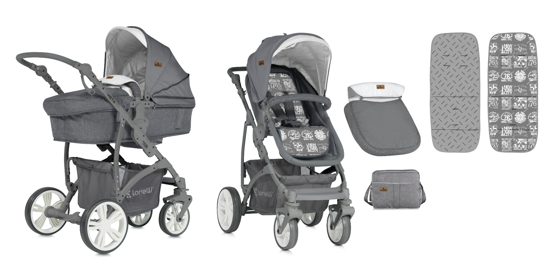 Carucior Sistem, Vista, landou transformabil, Grey