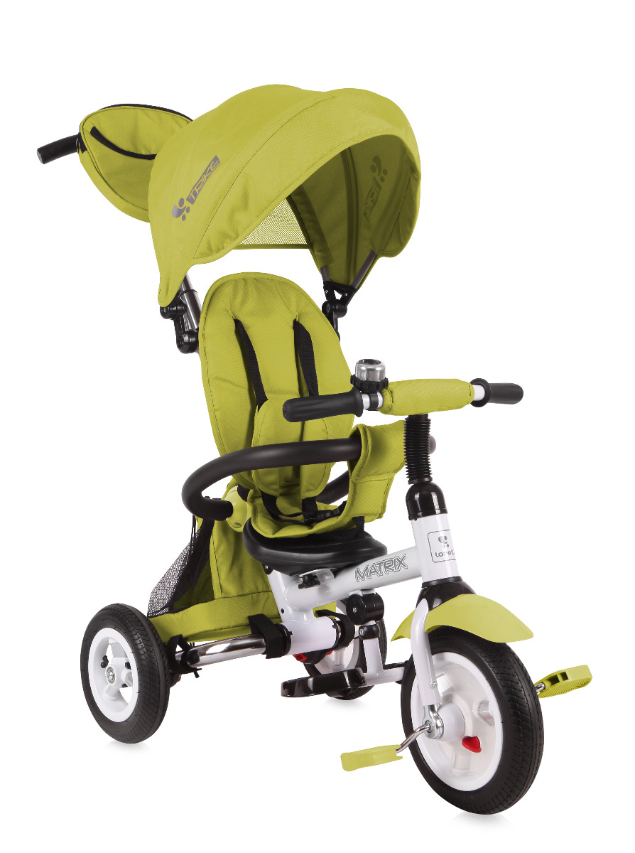 Tricicleta multifunctionala 3in1, Matrix Air, roti mari cu camera, Light Green