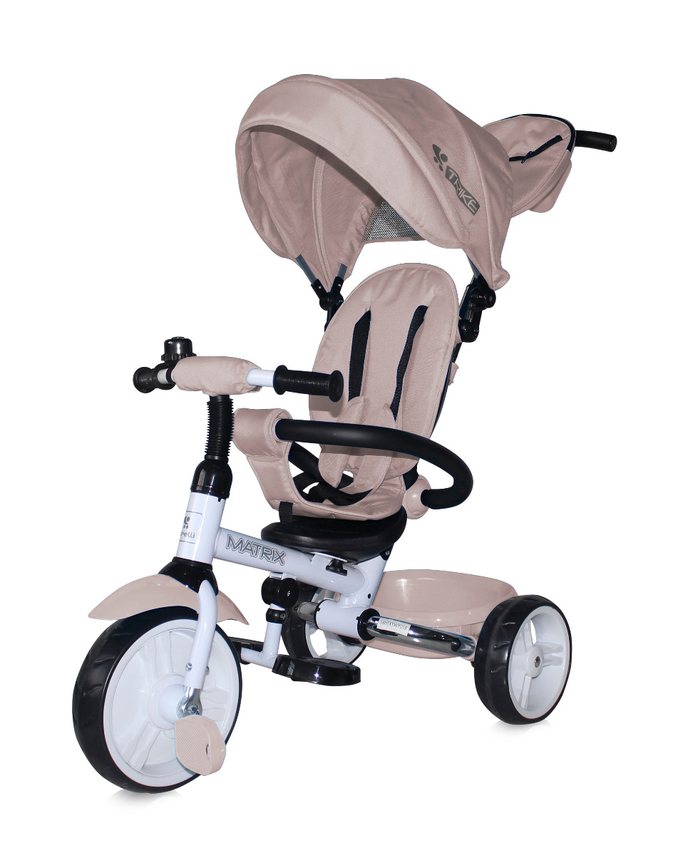 Tricicleta pentru copii, Matrix, multifunctionala, 3 in 1,  Ivory