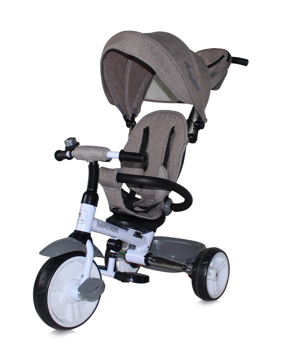 Tricicleta pentru copii, Matrix, multifunctionala, 3 in 1,  Grey