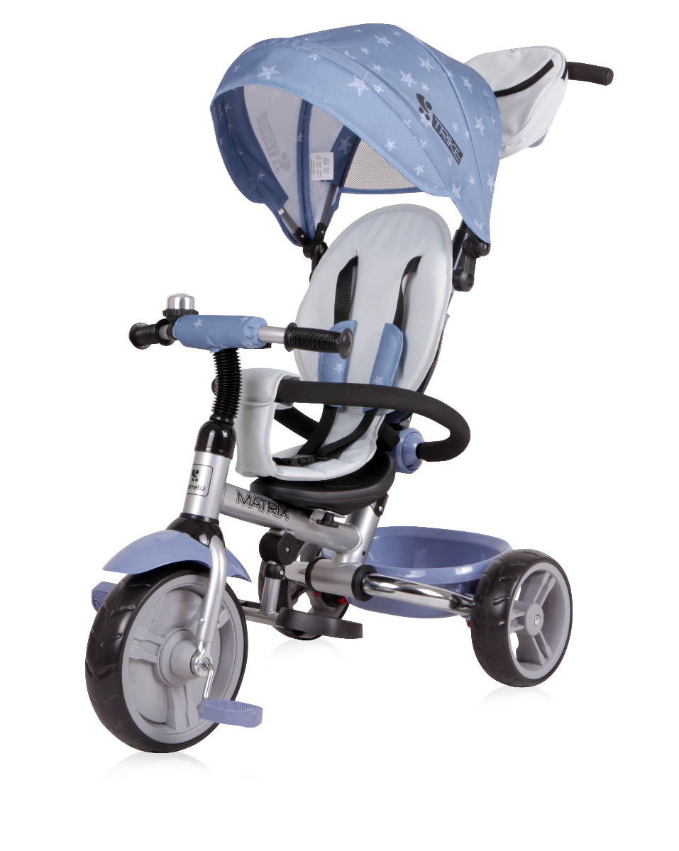Tricicleta pentru copii, Matrix, multifunctionala, 3 in 1, Grey Stars