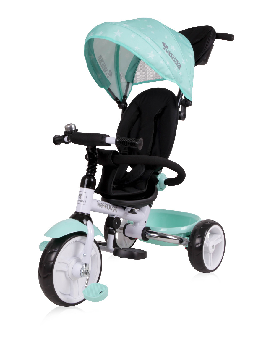 Tricicleta pentru copii, Matrix, multifunctionala, 3 in 1, Green Stars