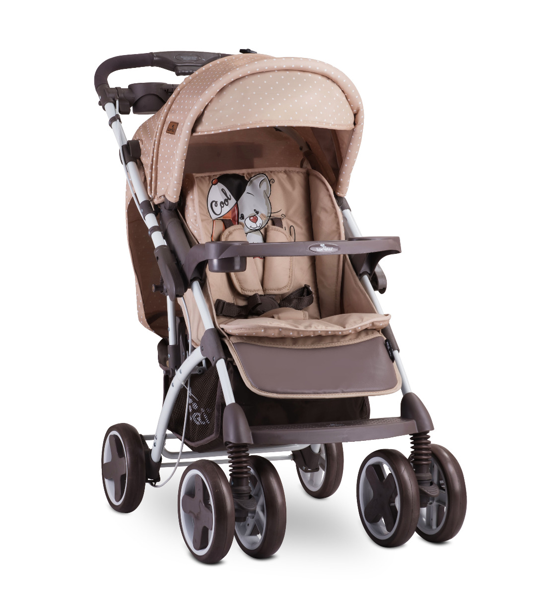 Carucior Set 2 in 1, Toledo, cos auto inclus, Beige Cool Cat image 3