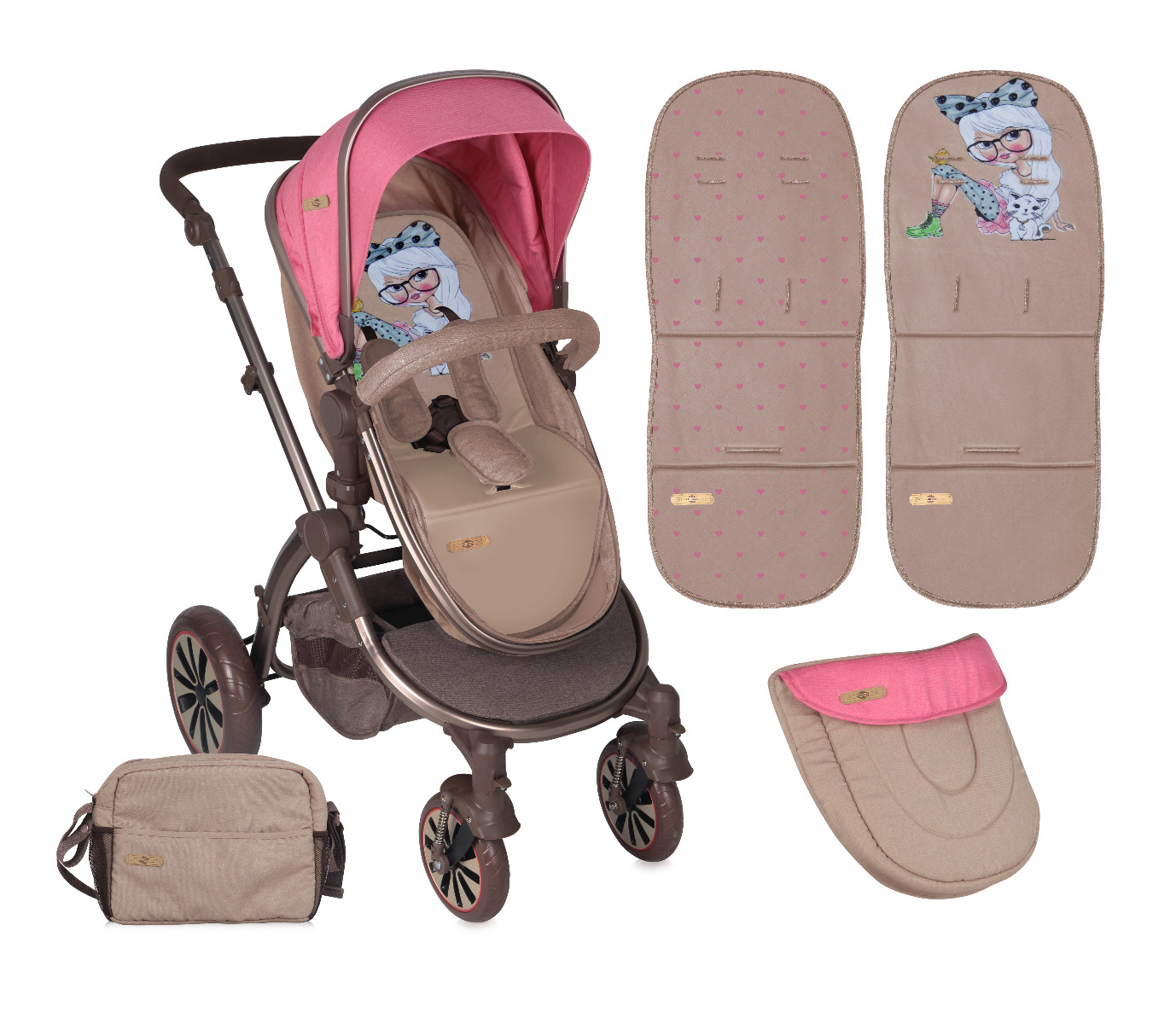 CARUCIOR SISTEM AURORA Air Wheels Rose & Beige Fashion Girl image 1