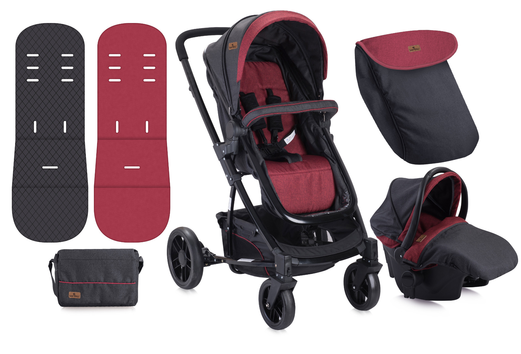 Carucior Set, S-500 Black & Red