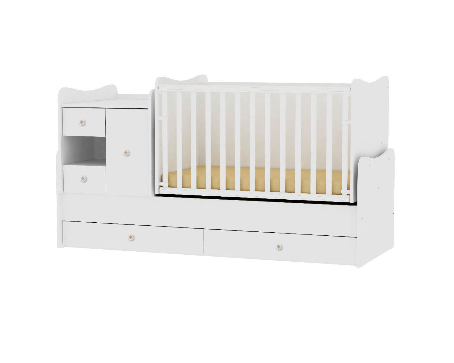 Mobilier, Mini Max, transformabil 0-7 Ani, White 