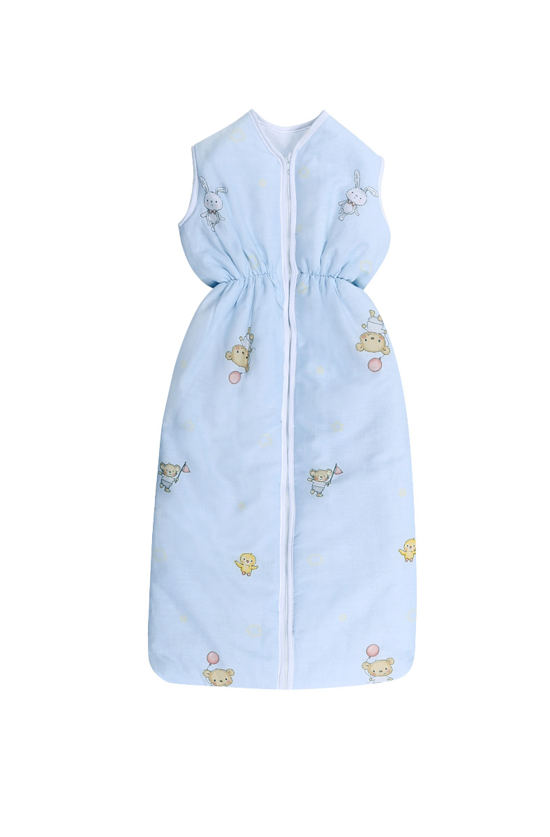Sac de dormit de vara, 105 cm, bumbac ranforce, Bear Party Blue