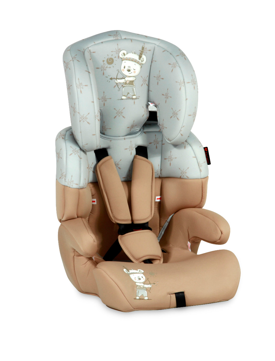 Scaun auto, Junior, 9-36 Kg, Beige & Grey Indian Bear