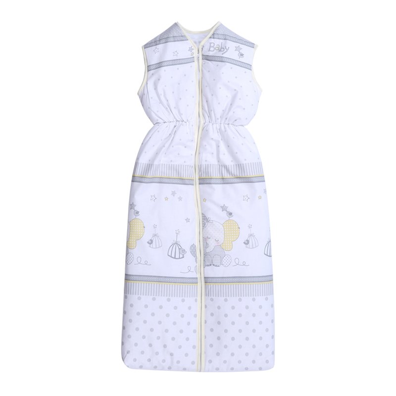 Sac de dormit de vara, 95 cm, bumbac ranforce, Elephants Grey