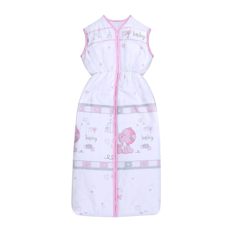 Sac de dormit de vara, 95 cm, bumbac ranforce, My Baby Pink
