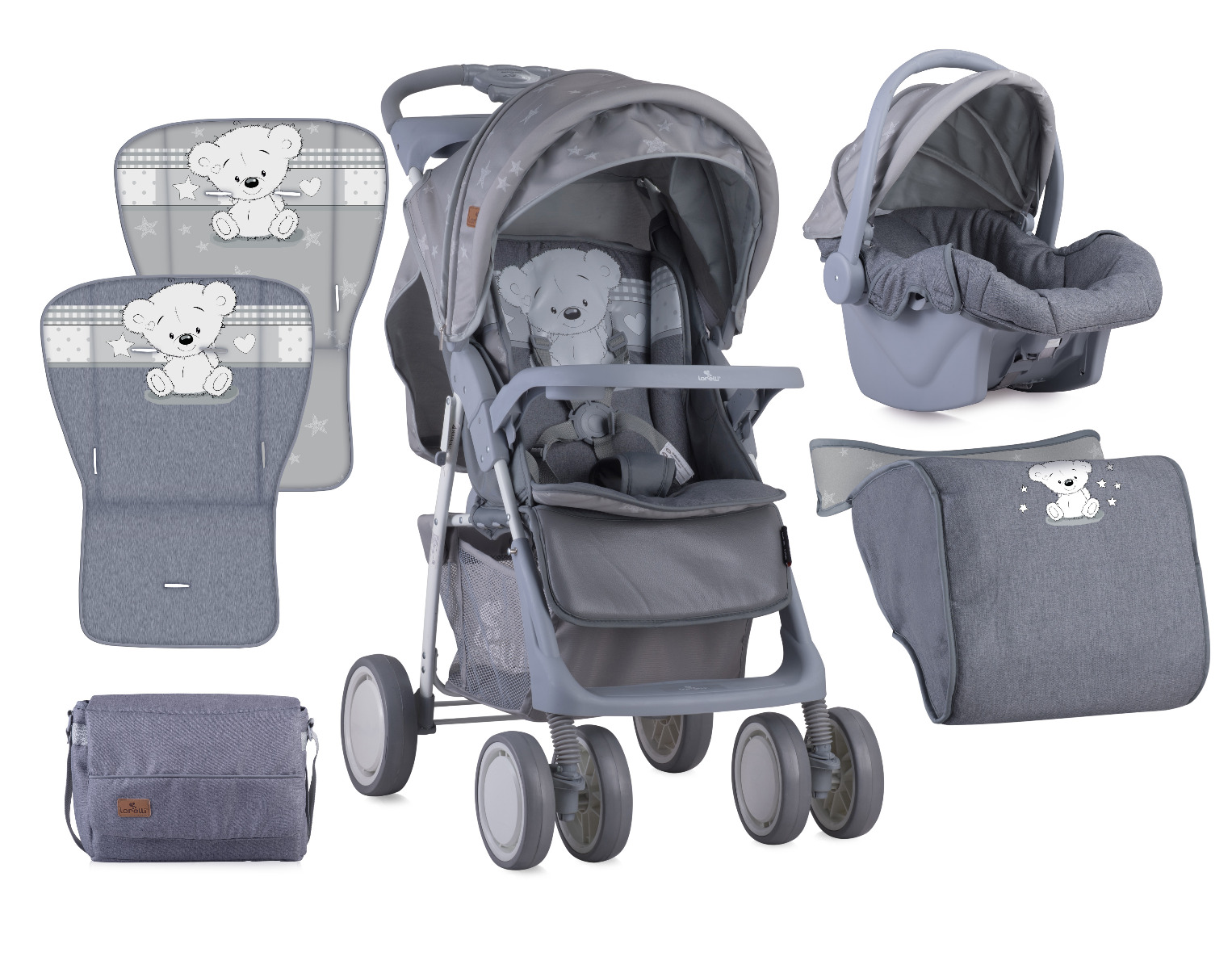 Carucior Set, Foxy, cos auto inclus, Grey My Teddy