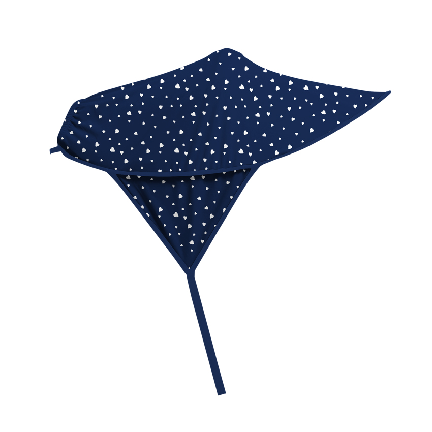 Copertina pentru carucior, model universal, protectie solara, Dark Blue & White Hearts