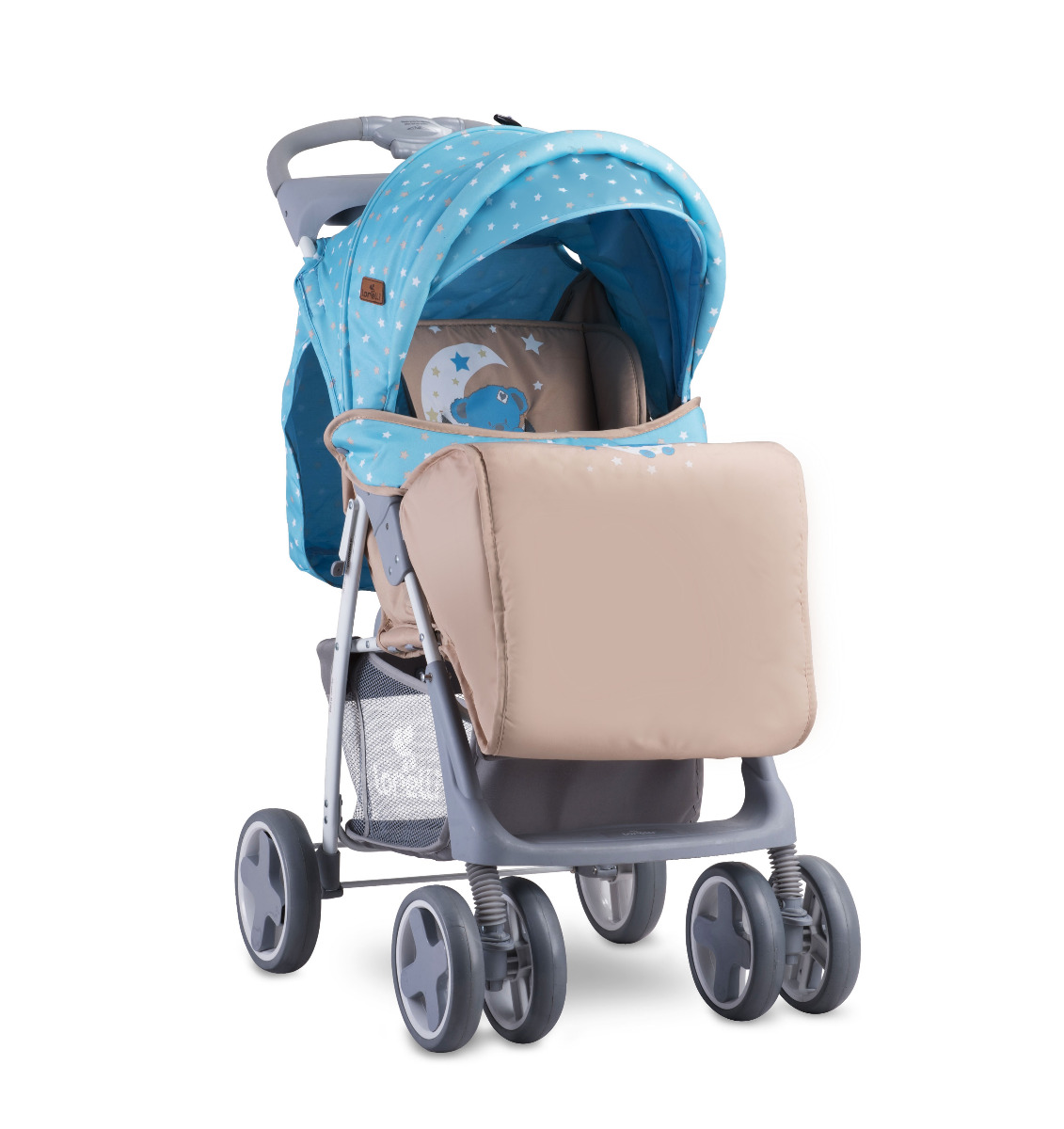 Carucior sport, Foxy, cu husa de picioare, Blue & Beige Moon Bear