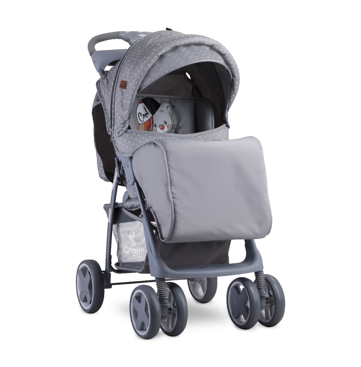 Carucior sport, Foxy, cu husa de picioare, Grey Cool Cat
