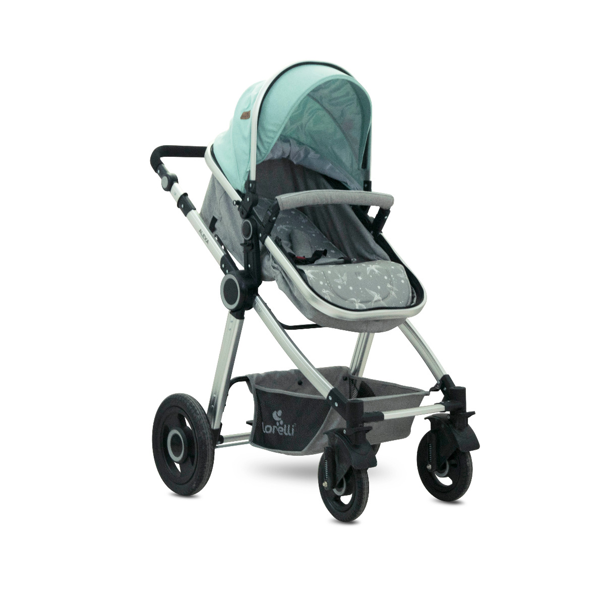 Carucior transformabil 3 in 1, Alexa, Green & Grey Birds image 3