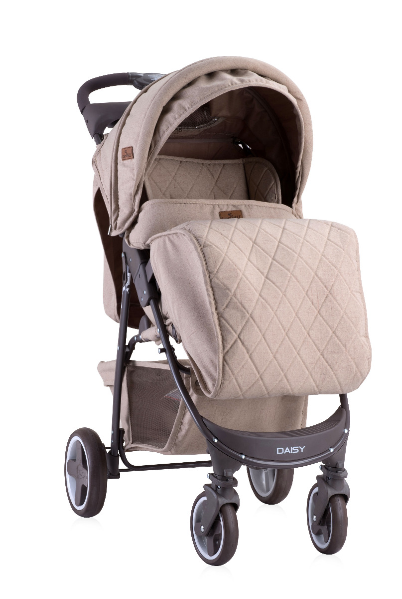 Carucior set 2 in 1, Daisy, cos auto inclus, Beige image 2