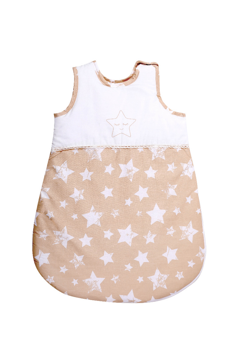 Sac de dormit de iarna, 60 cm, 0-6 luni, cu broderie, Little Stars Beige