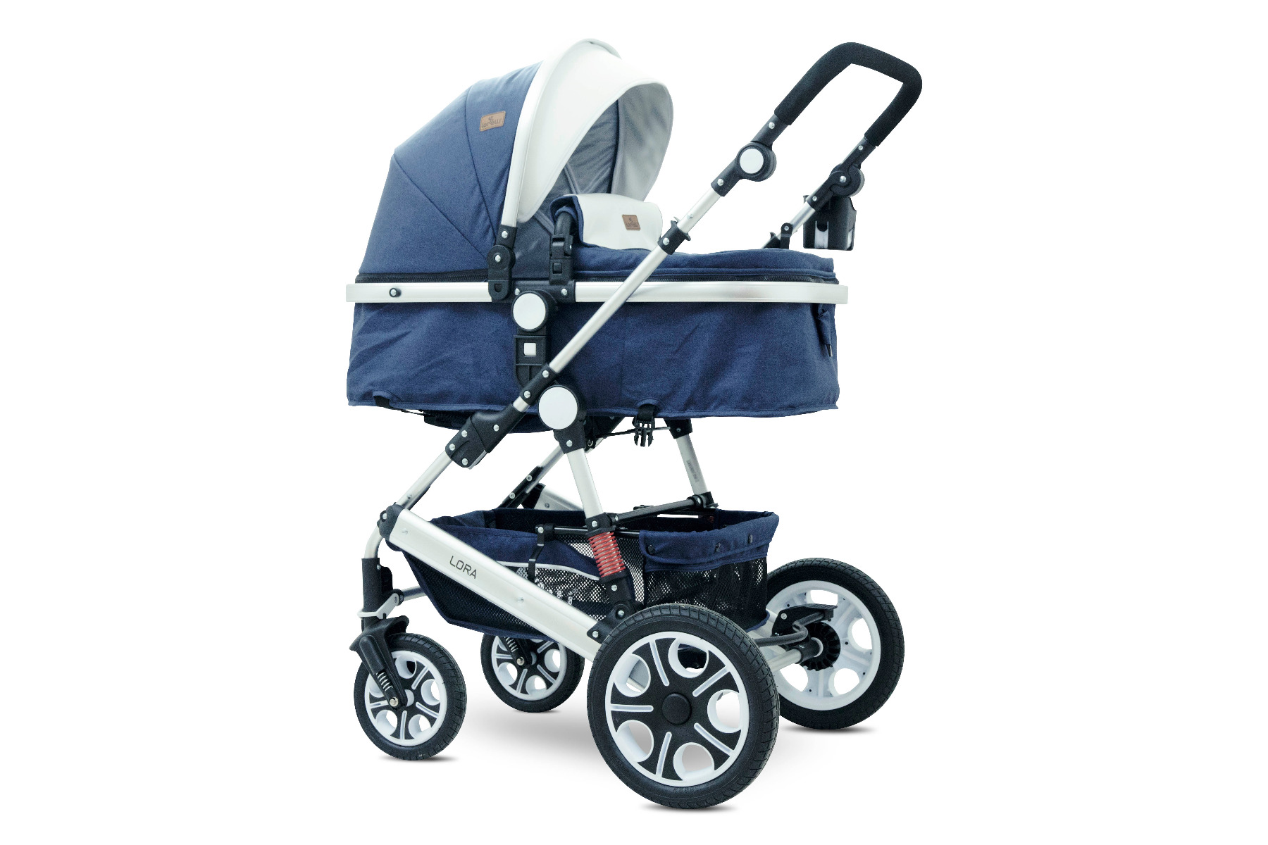 Carucior transformabil 2 in 1, Lora, Dark Blue Birds image 1