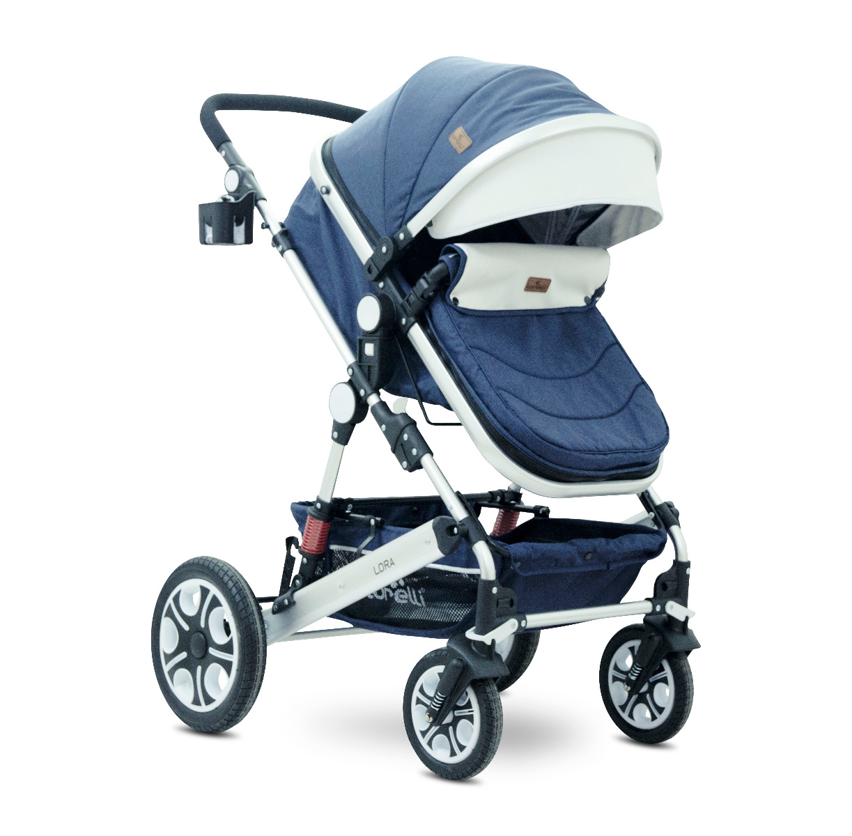 Carucior transformabil 2 in 1, Lora, Dark Blue Birds image 3