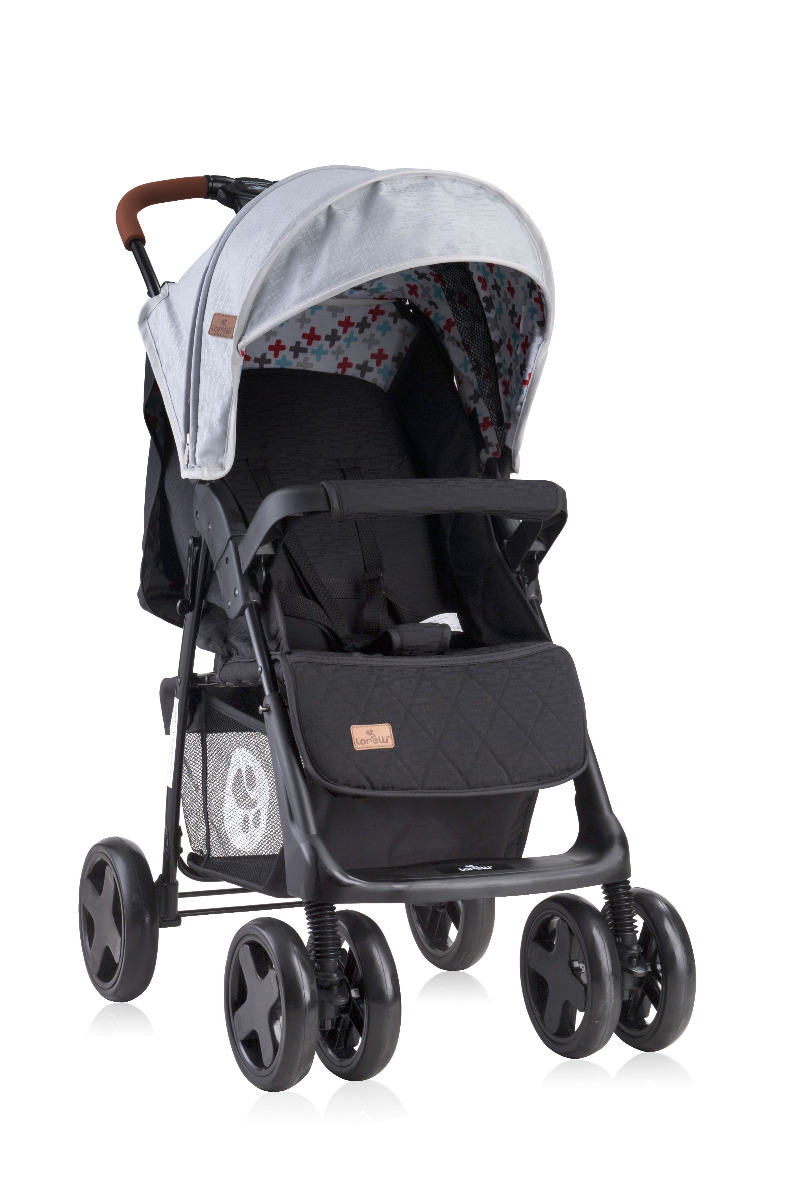 Carucior sport, Ines, cu husa de picioare, Grey & Black Cross image 1