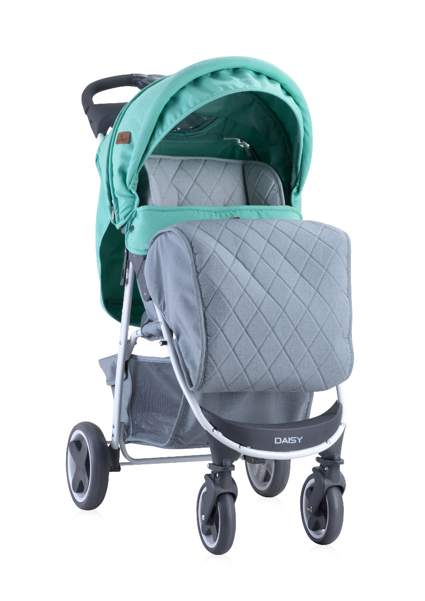 Carucior sport, Daisy, cu husa de picioare, Green & Grey image 1